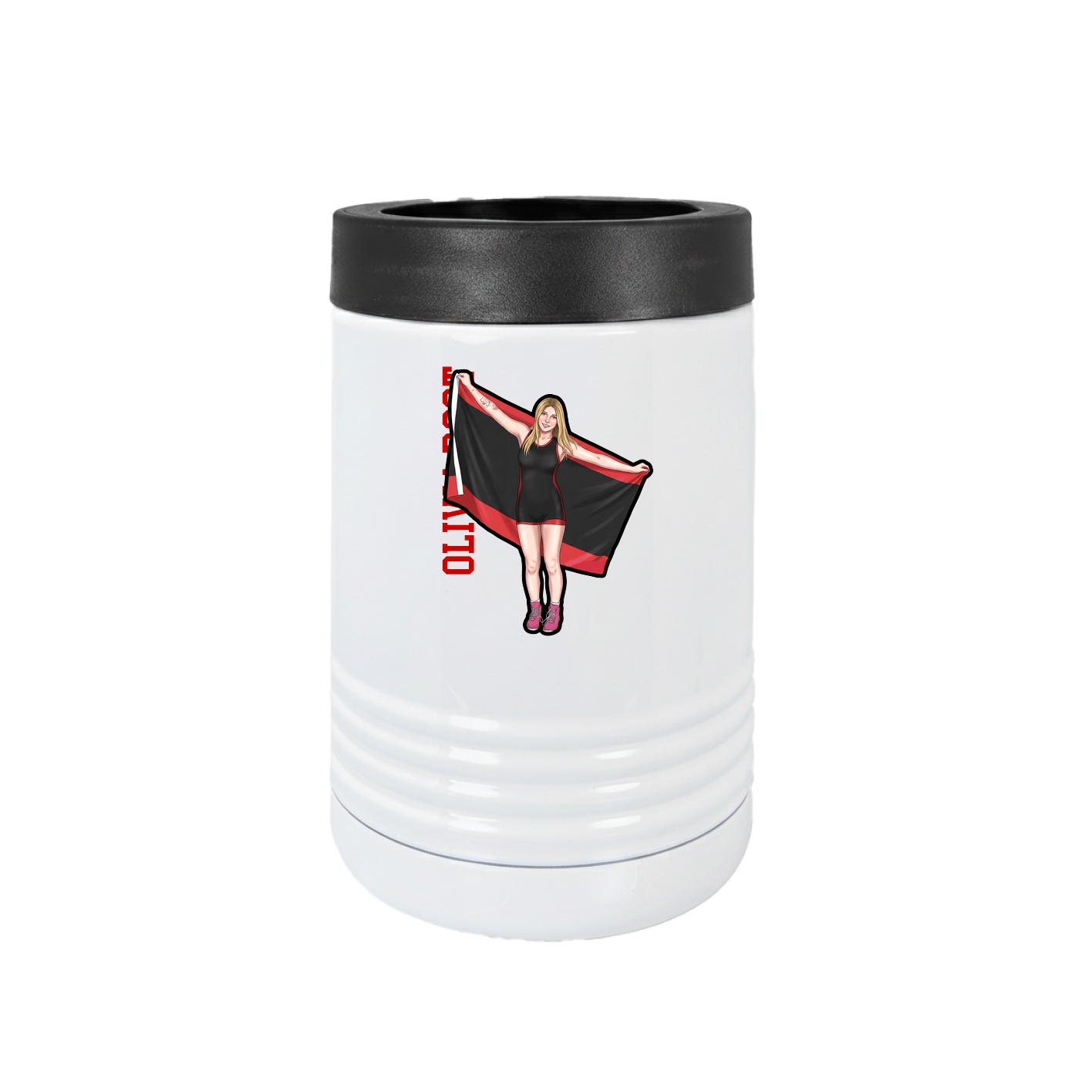 Beverage Holder — Name Vertical in White