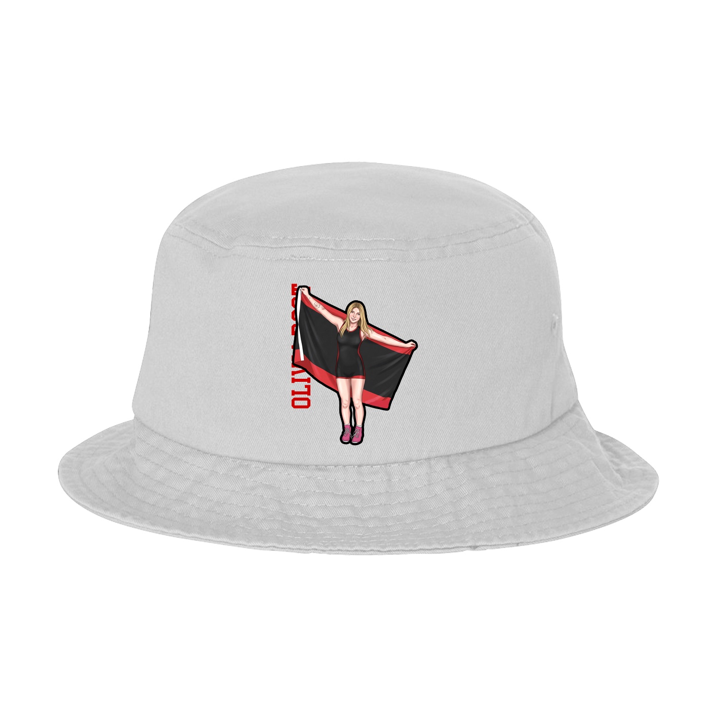 Bucket Cap — Name Vertical in White