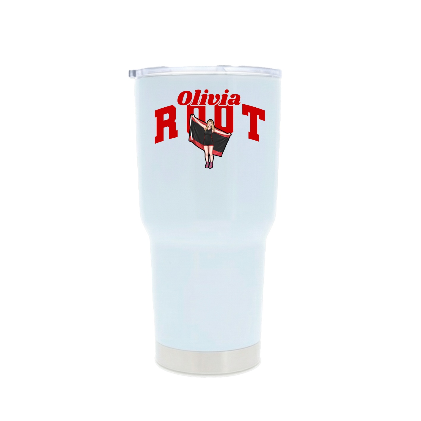 30oz Stainless Steel Tumbler — Signature Arch in White
