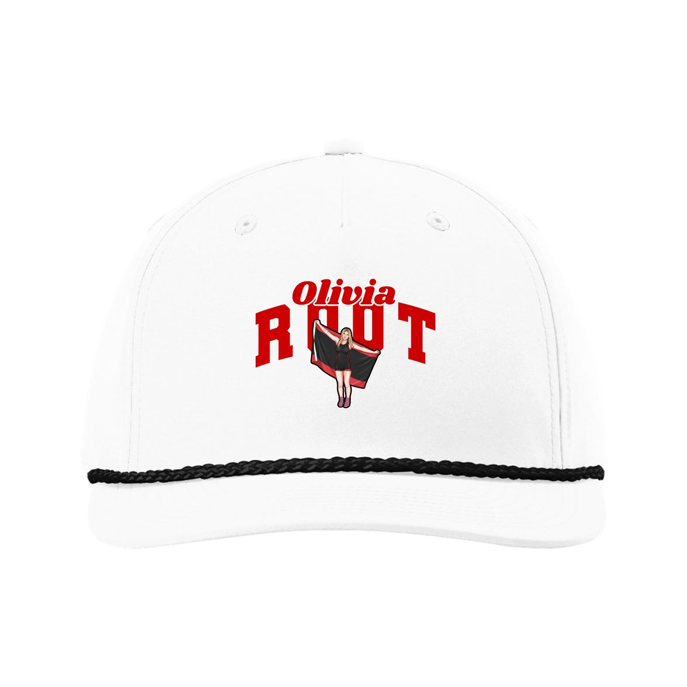 Five-Panel Classic Rope Cap — Signature Arch in White