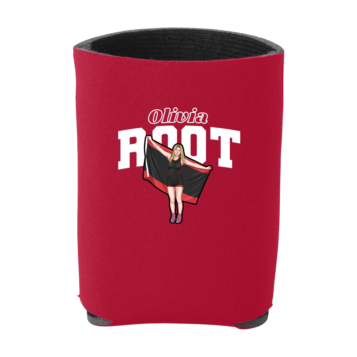 Can Holder — Name Arch in Red