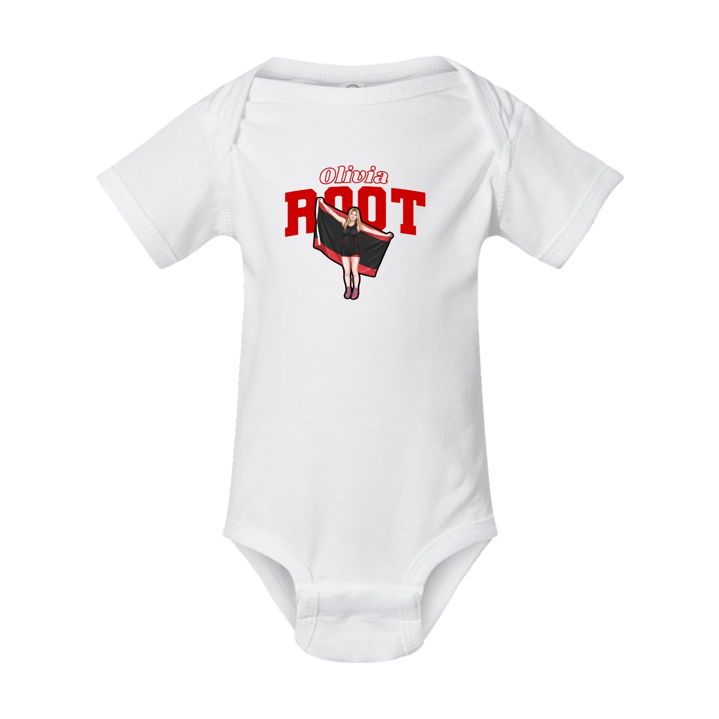 Baby Onesie — Name Arch in White