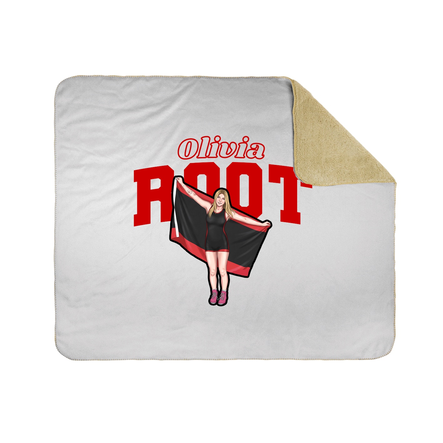 Throw Blanket — Name Arch in White