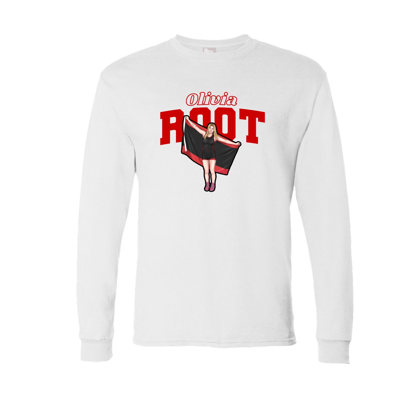 Long Sleeve Tee — Name Arch in White