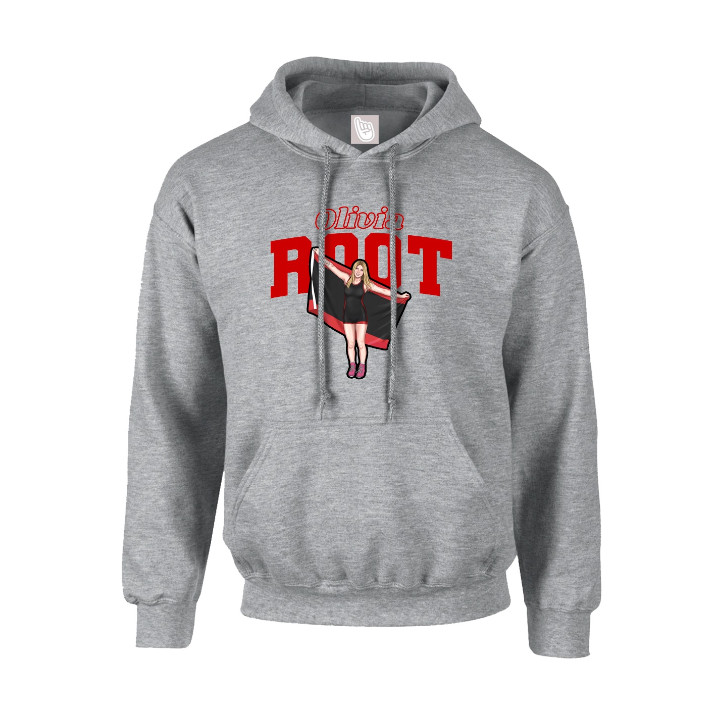 Youth Hoodie — Name Arch in Grey