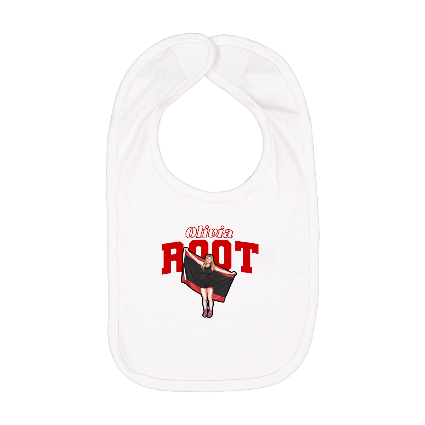 Infant Bib — Name Arch in White
