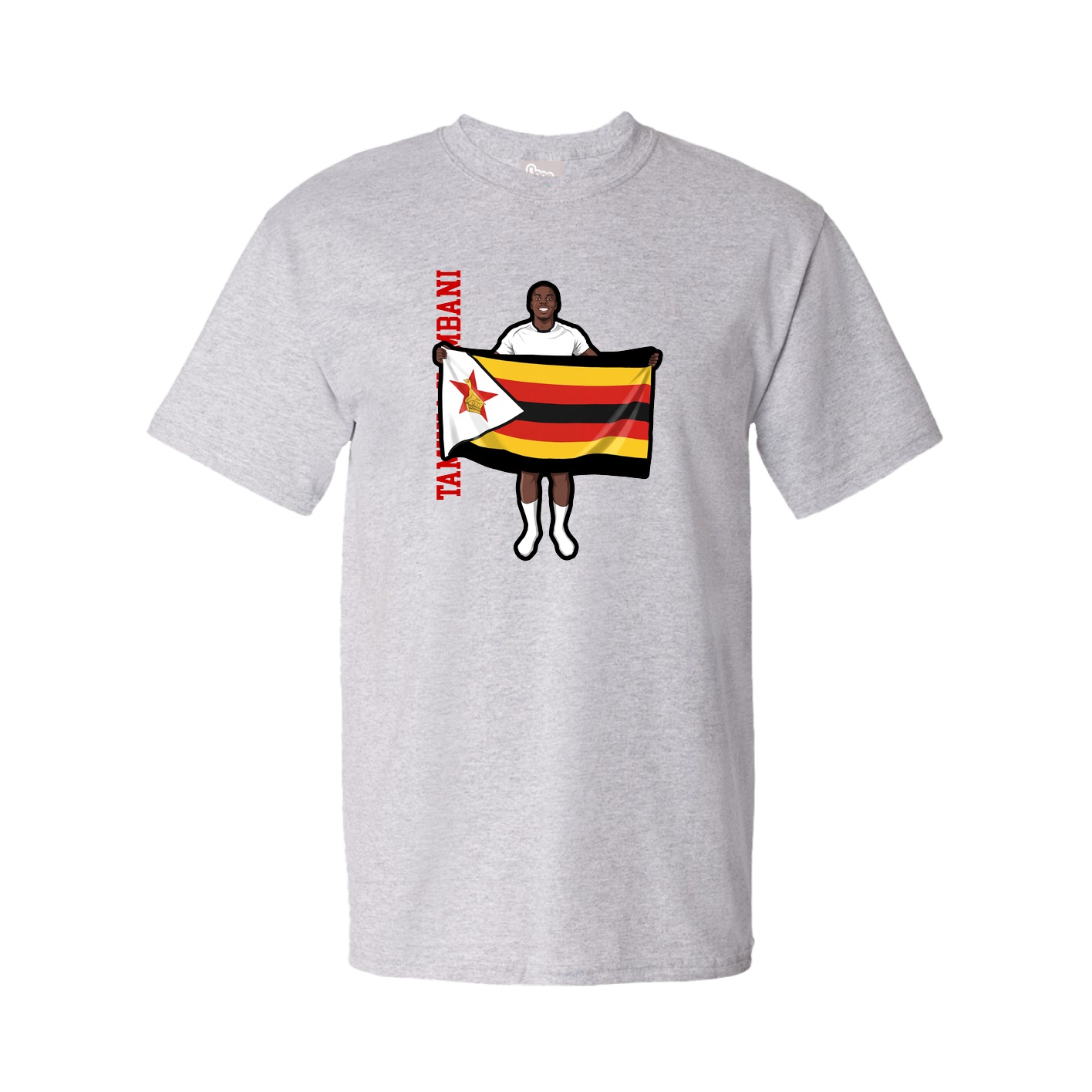 Tee — Name Vertical in Grey