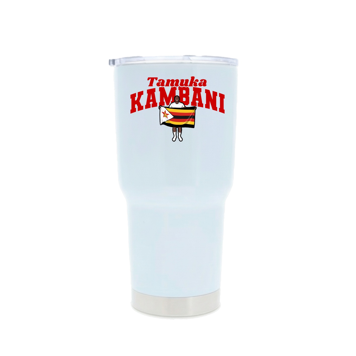 30oz Stainless Steel Tumbler — Signature Arch in White
