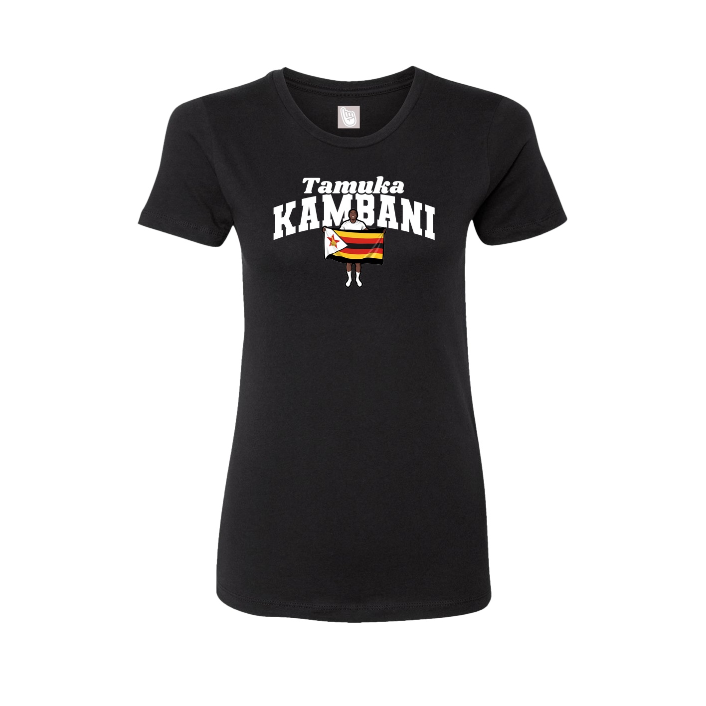 Fitted Women's Tee — Signature Arch in Black