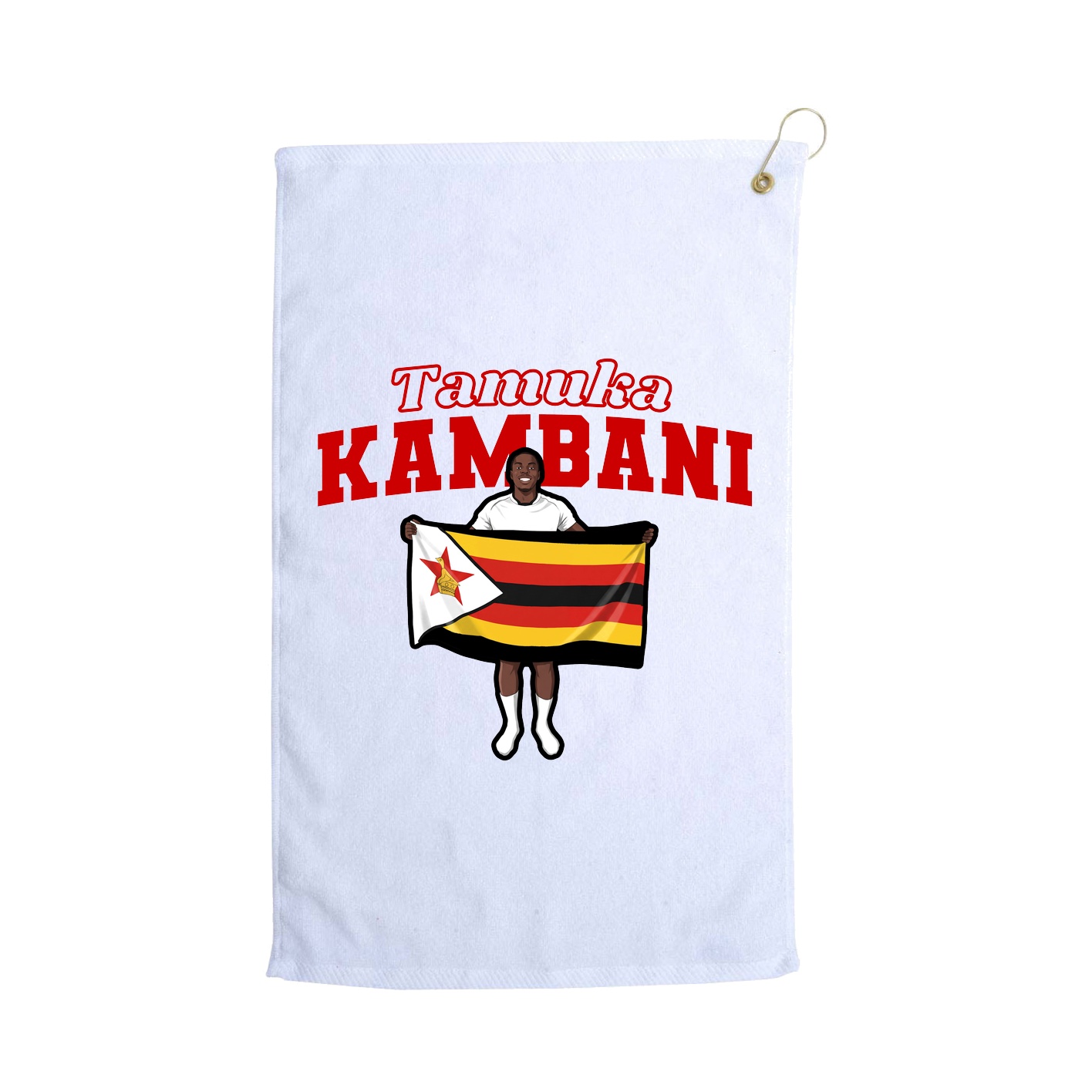Golf Towel — Name Arch in White