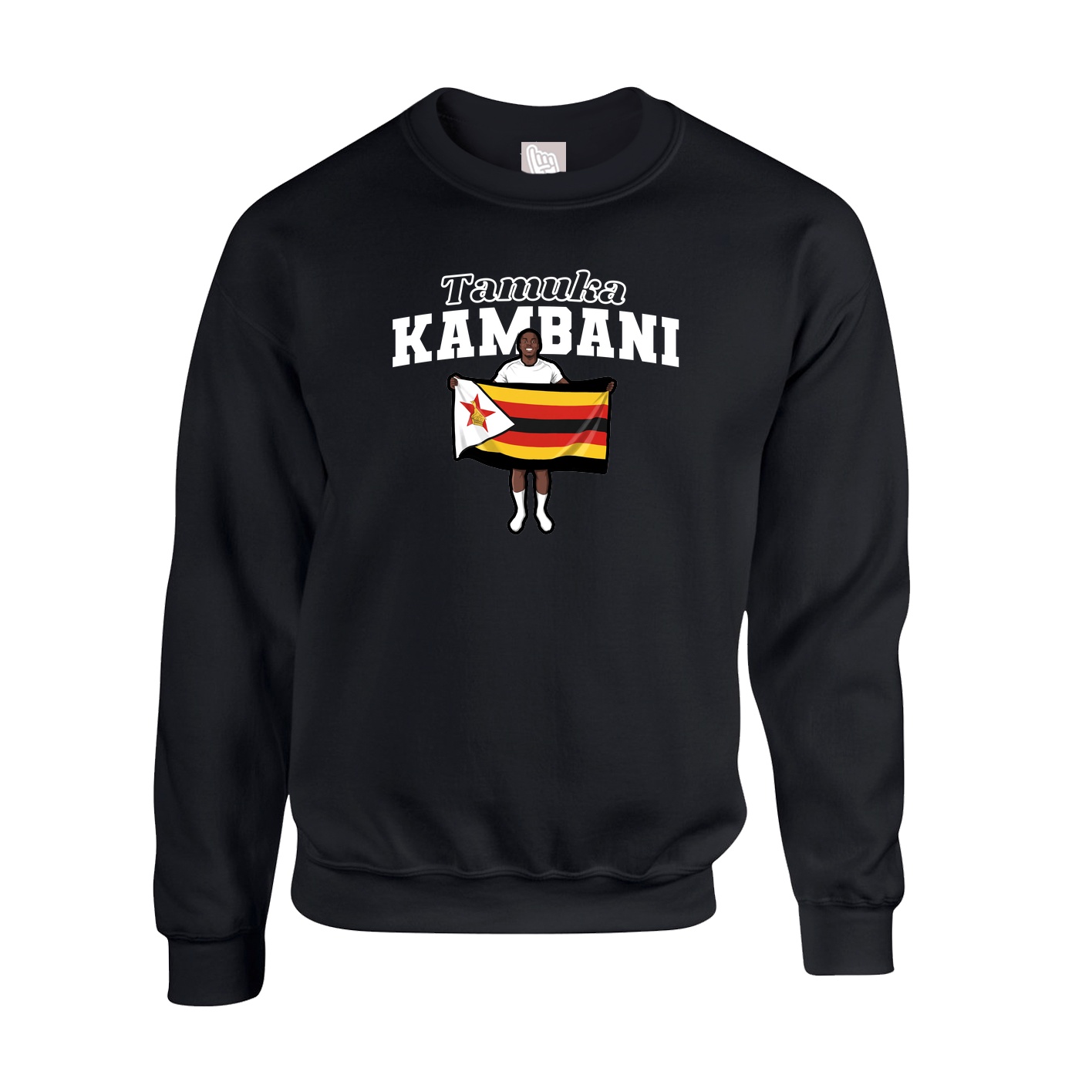 Fleece Crew — Name Arch in Black