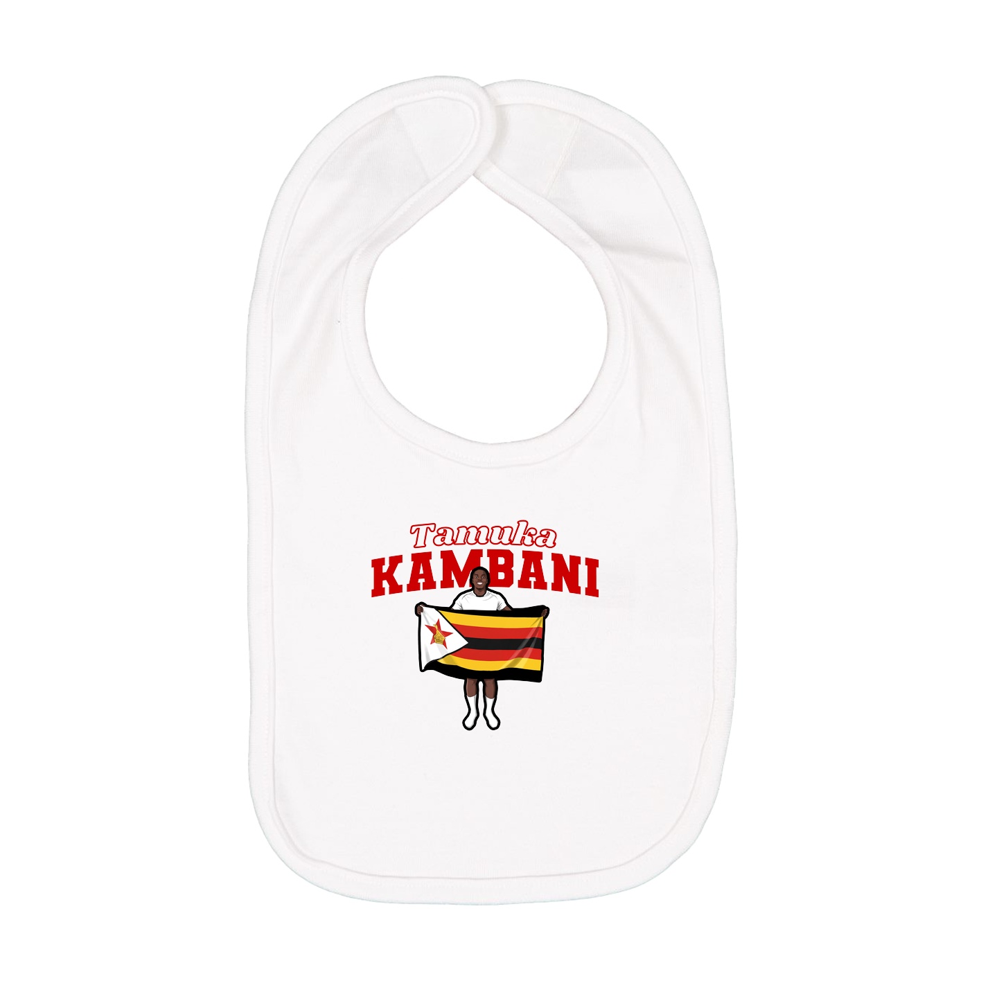 Infant Bib — Name Arch in White