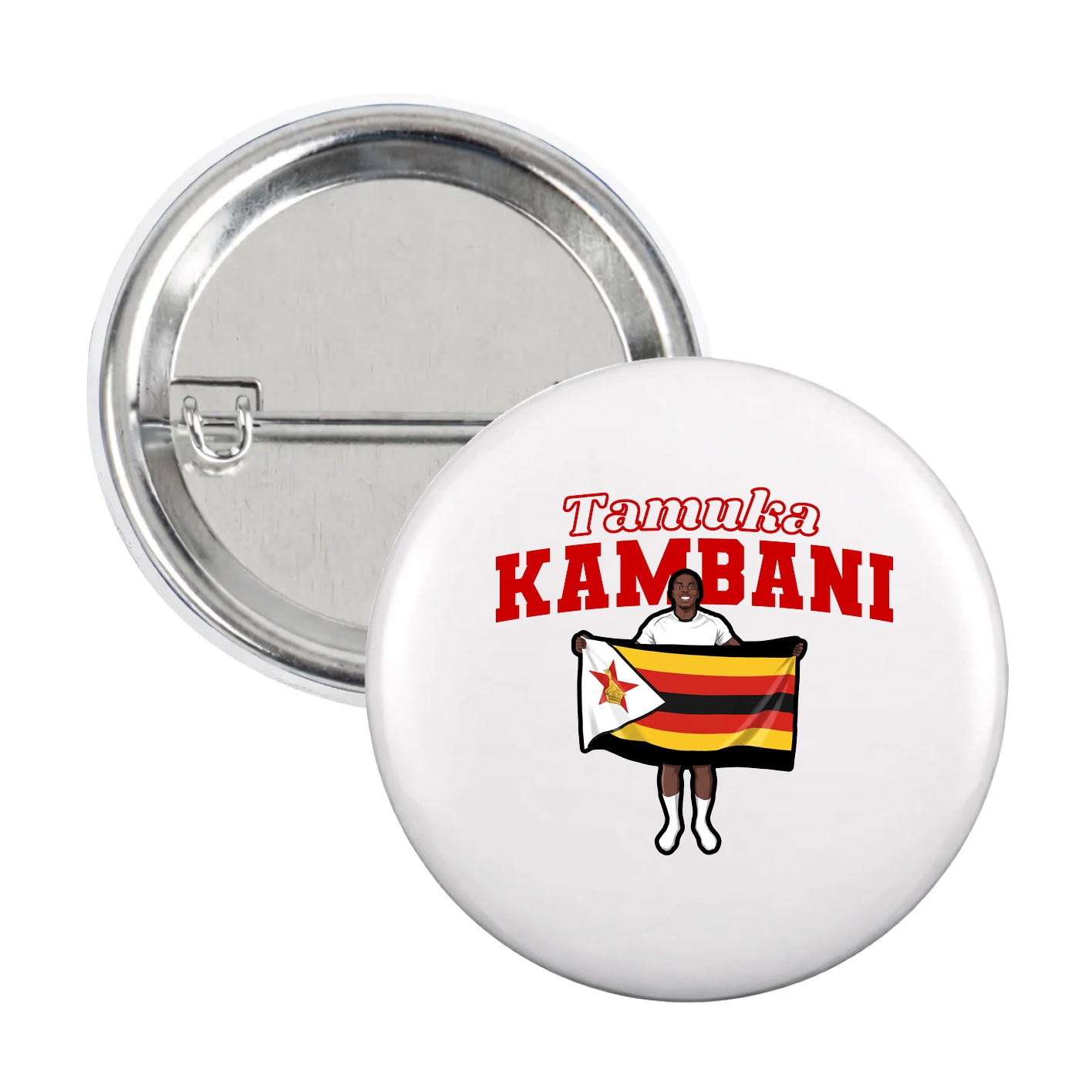 Game Day Button — Name Arch in White