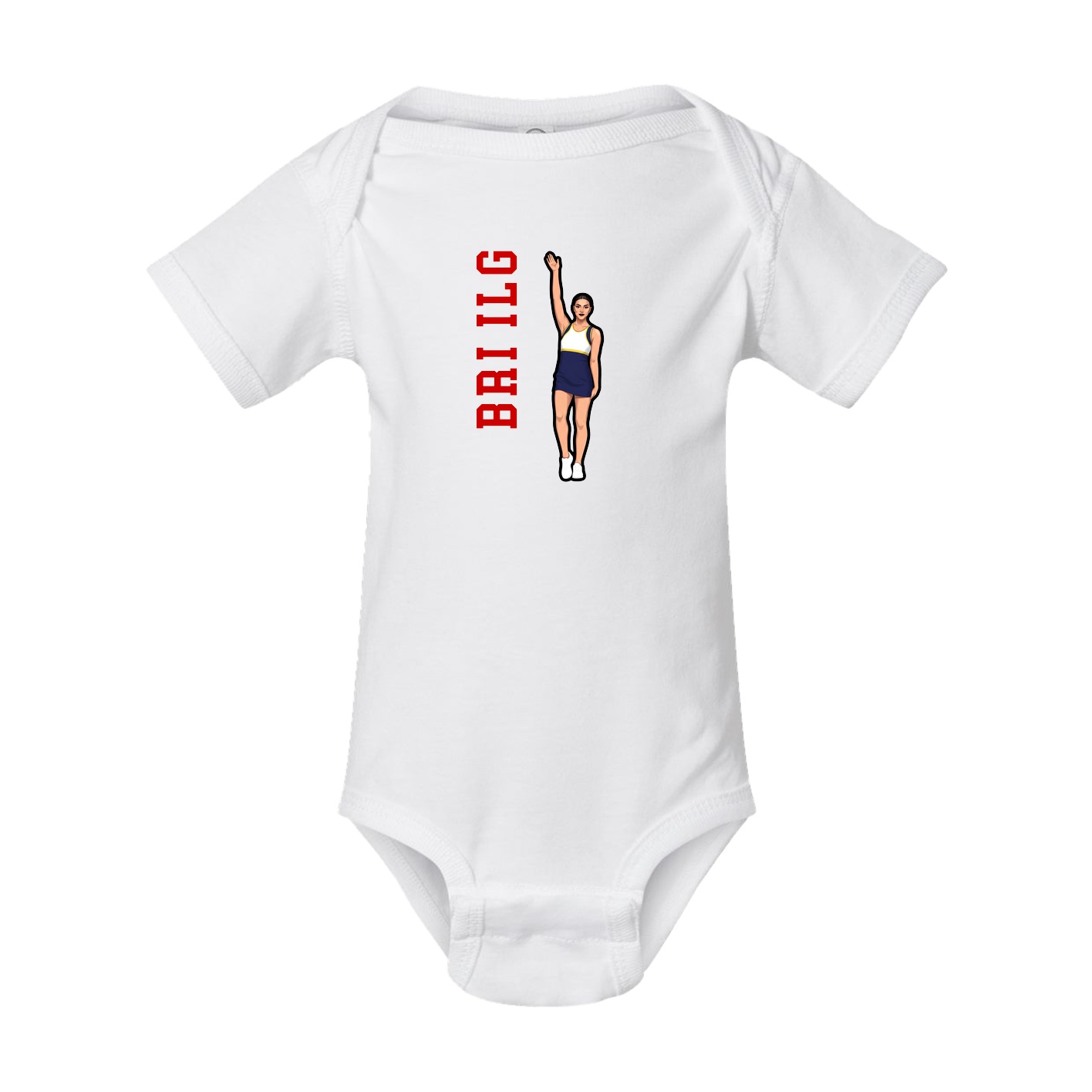 Baby Onesie — Name Vertical in White