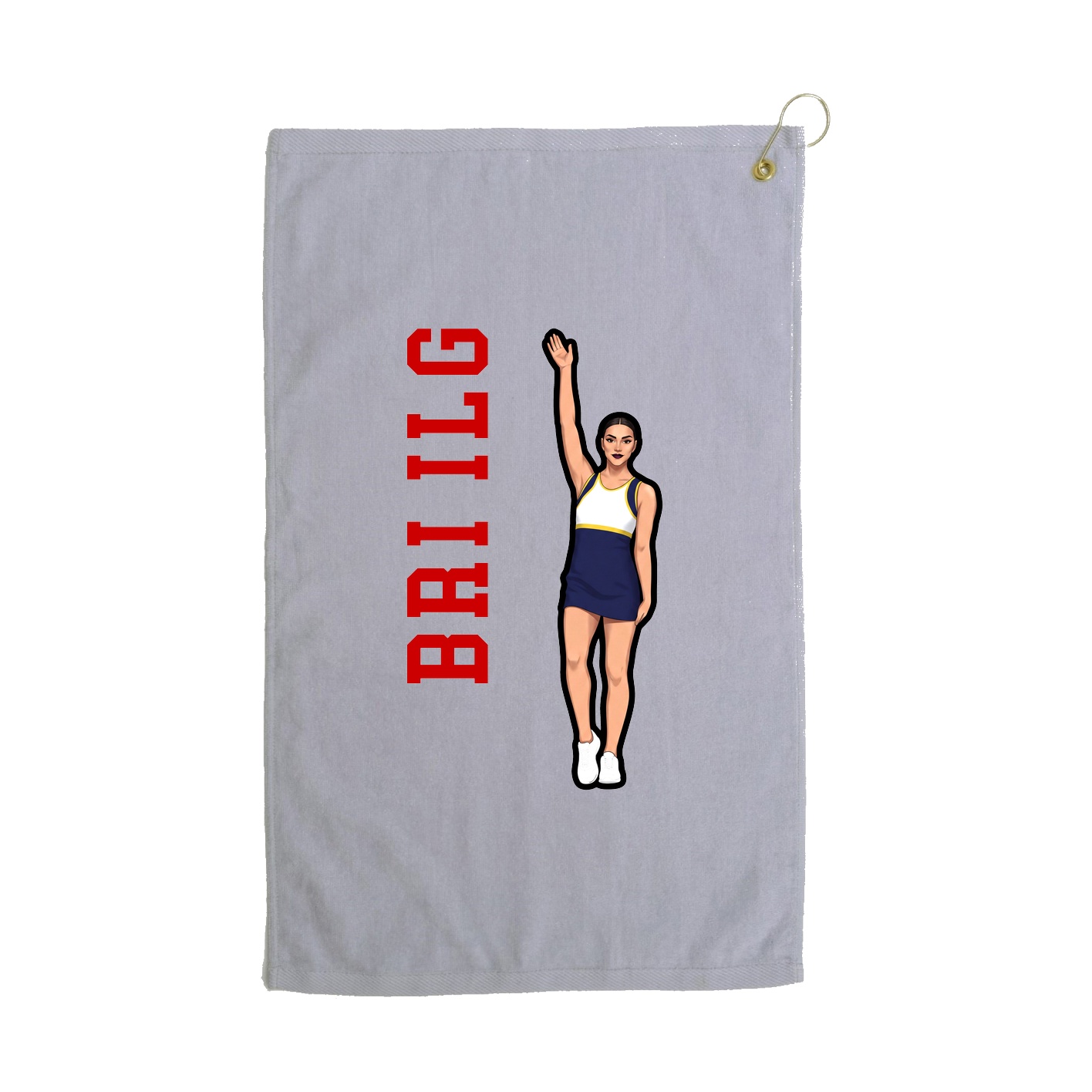 Golf Towel — Name Vertical in Grey