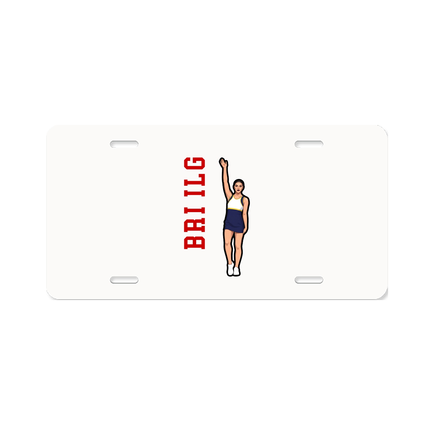 License Plate — Name Vertical in Classic