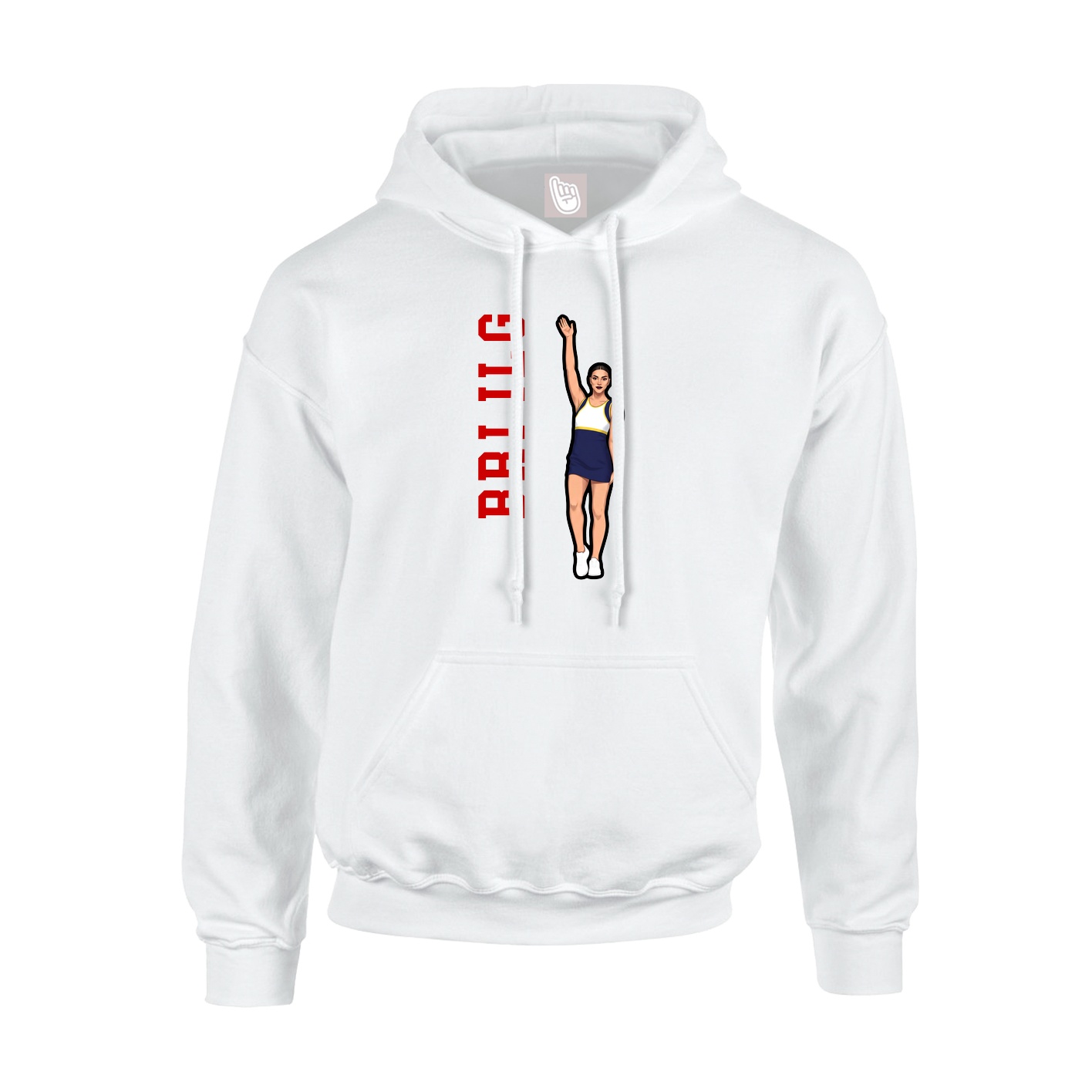 Hoodie — Name Vertical in White