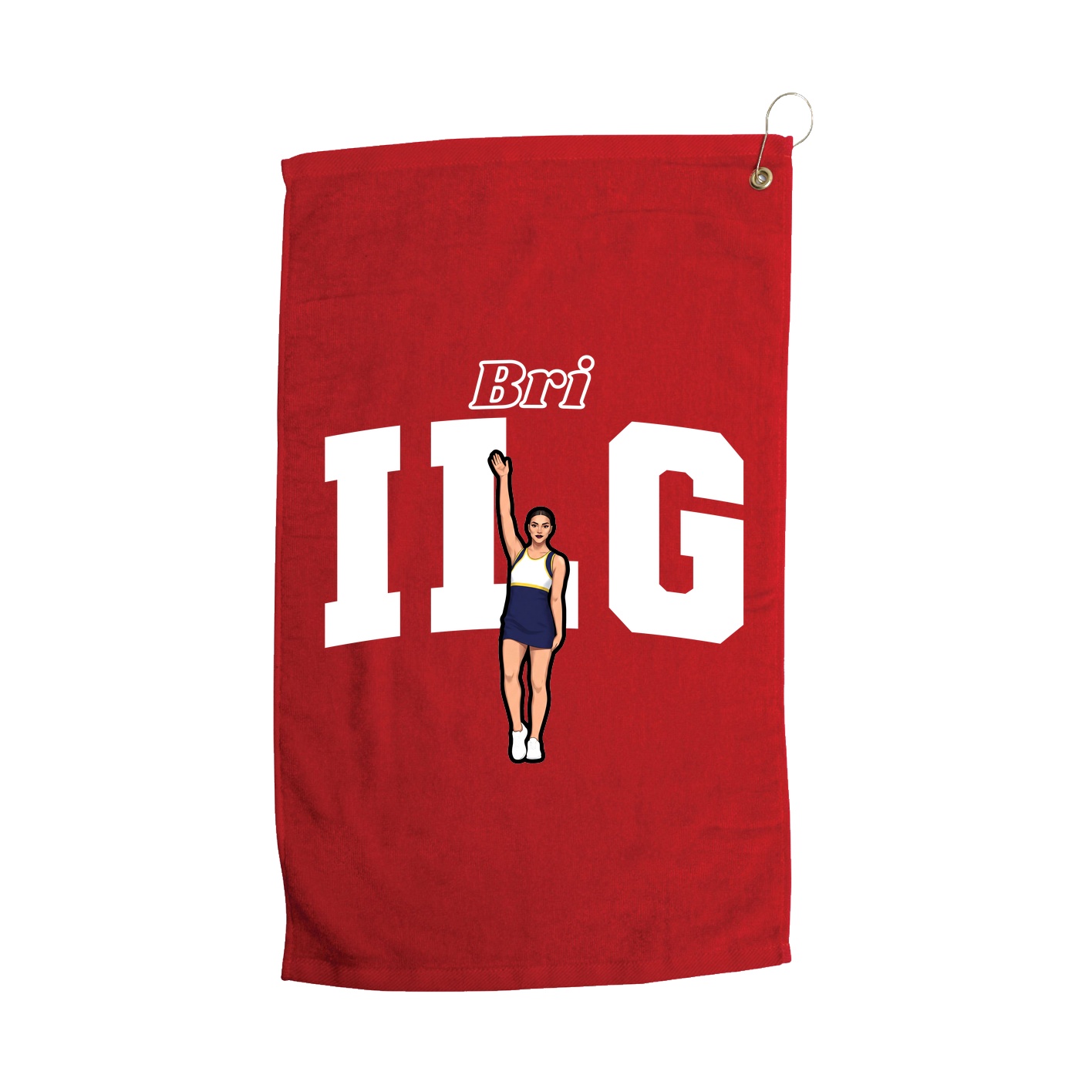 Golf Towel — Name Arch in Red
