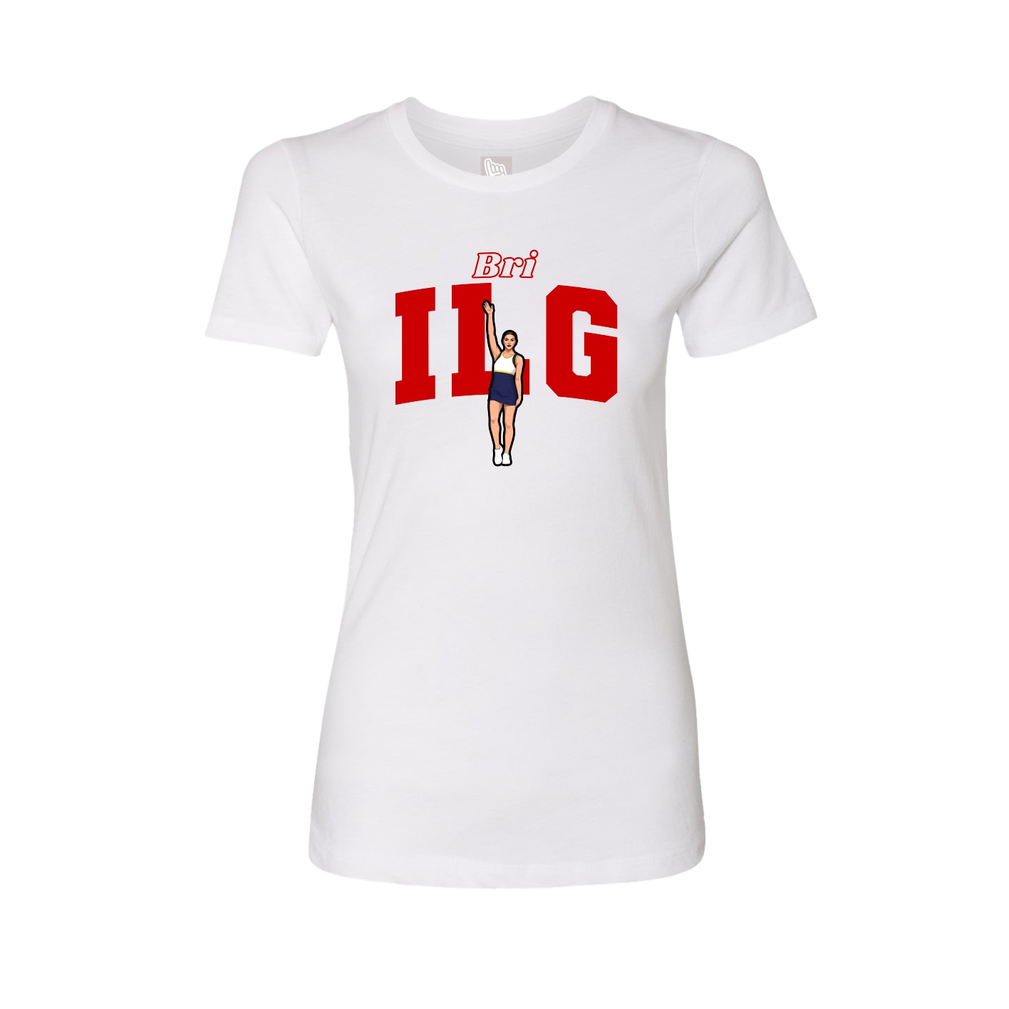 Fitted Women's Tee — Name Arch in White