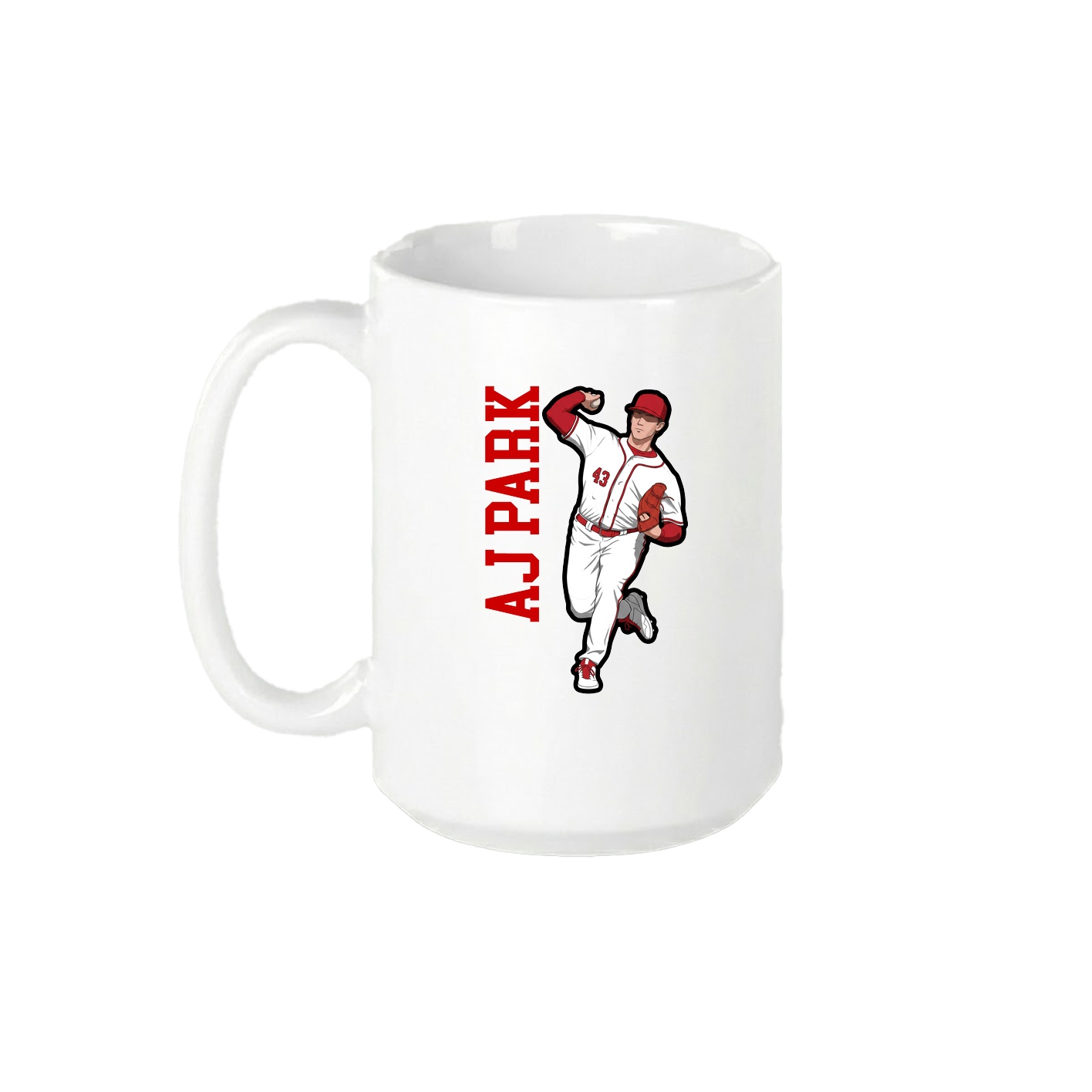 15oz Coffee Mug — Name Vertical in White