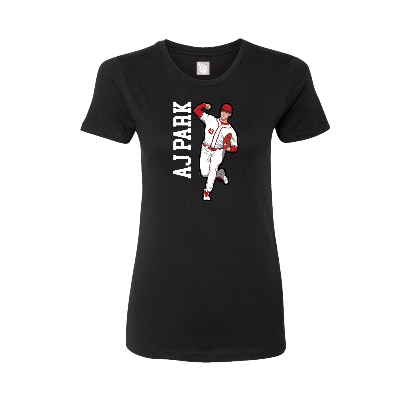Fitted Women's Tee — Name Vertical in Black