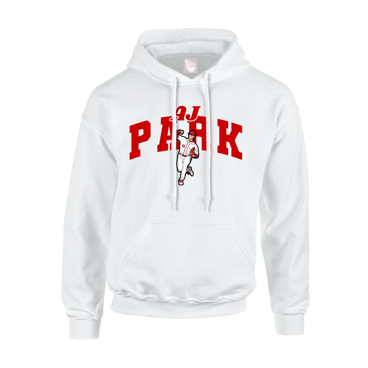 Youth Hoodie — Signature Arch in White