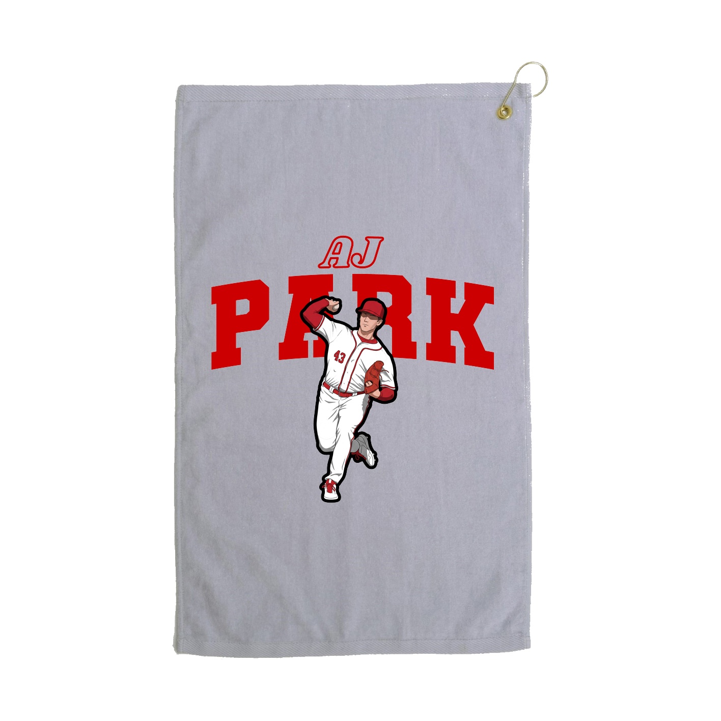 Golf Towel — Name Arch in Grey