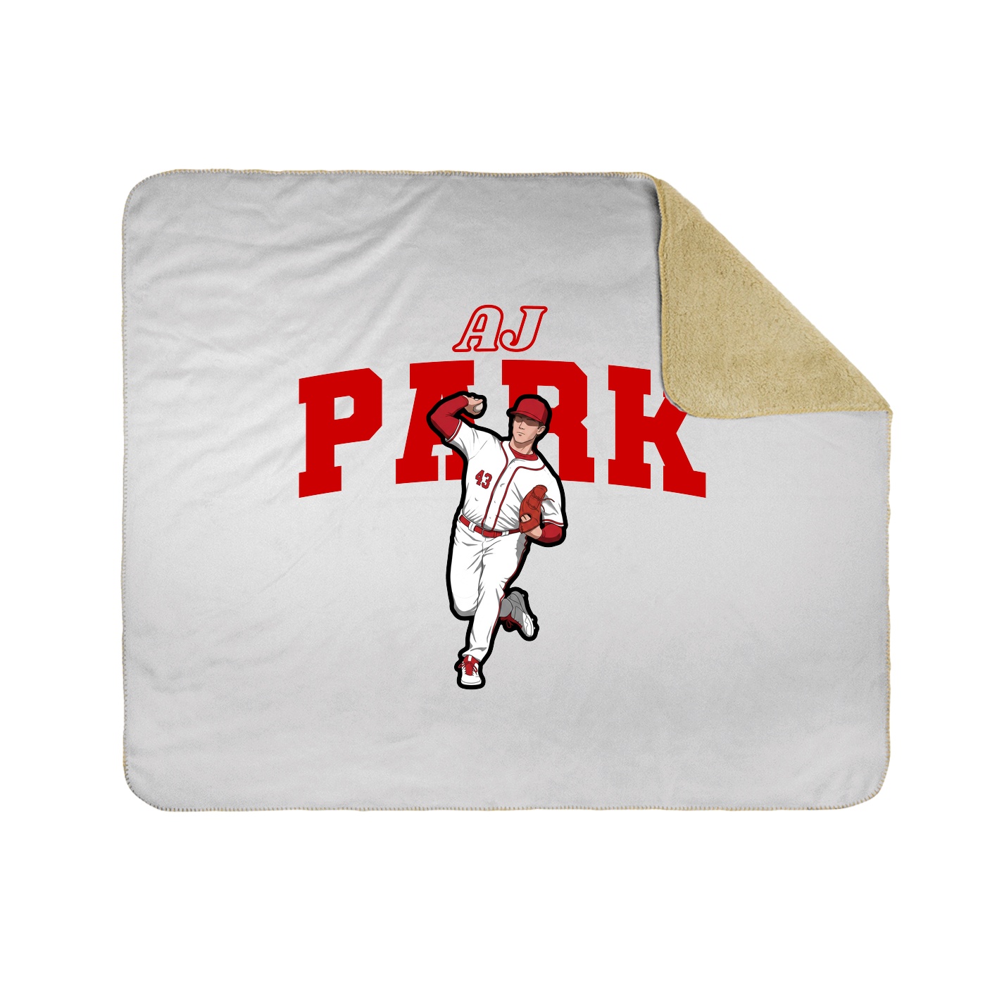Throw Blanket — Name Arch in White