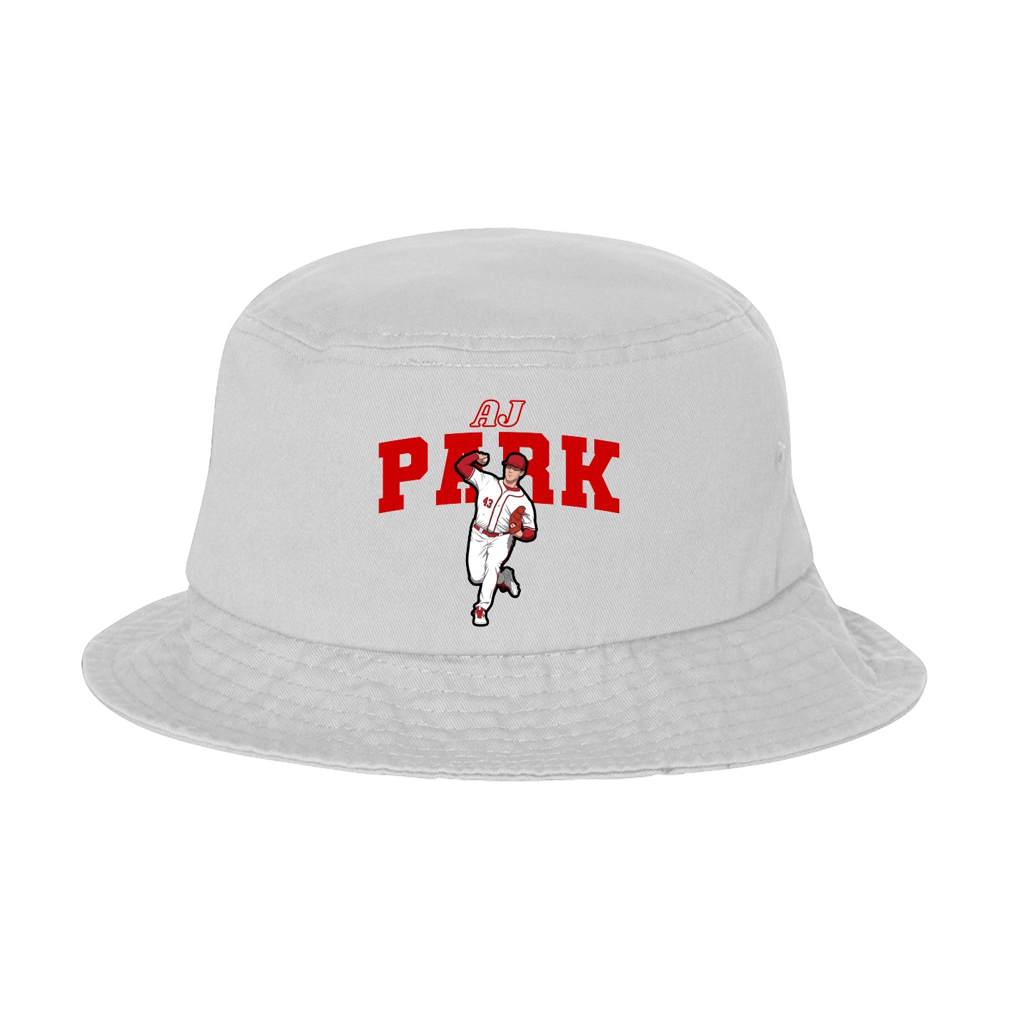 Bucket Cap — Name Arch in White