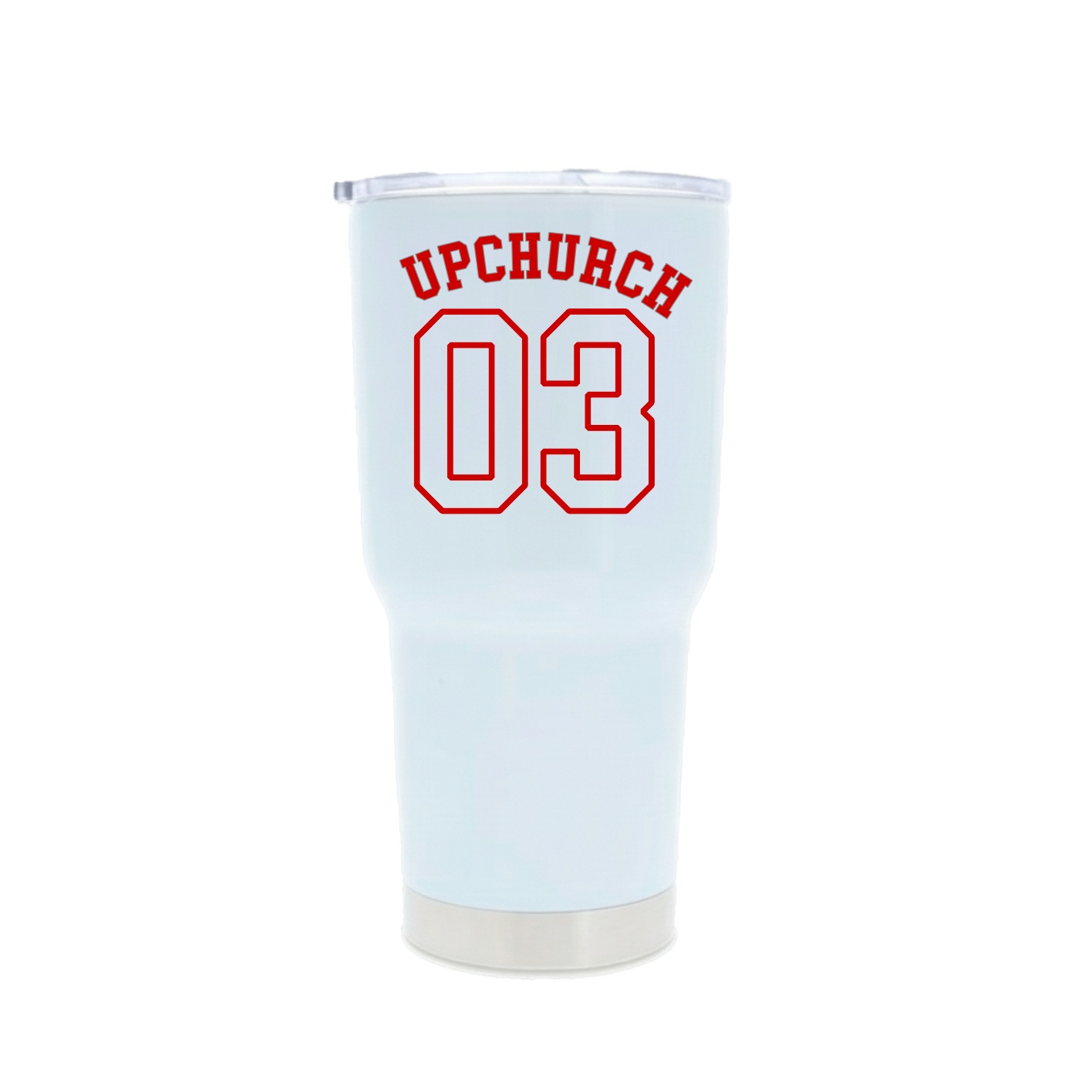 30oz Stainless Steel Tumbler — Shirsey Arch in White