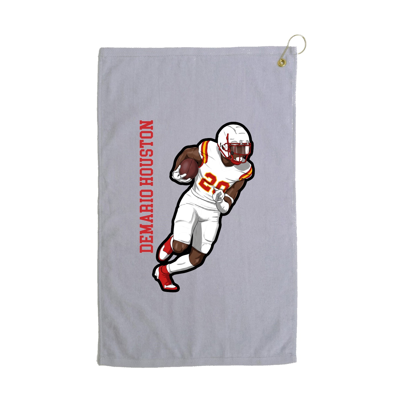 Golf Towel — Name Vertical in Grey