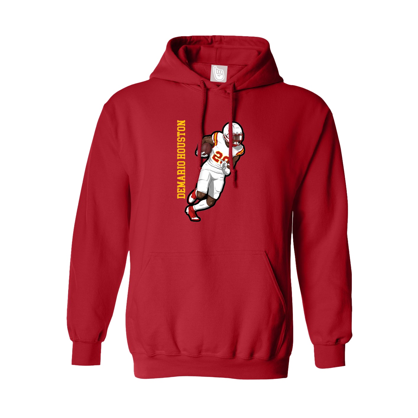 Hoodie — Name Vertical in Red