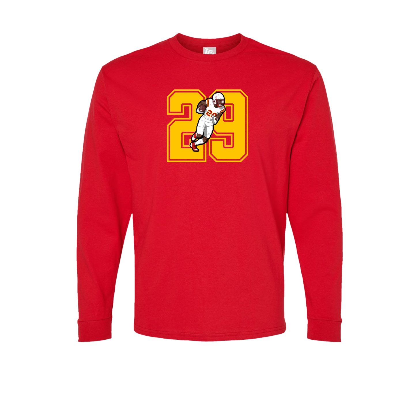 Long Sleeve Tee — Number in Red