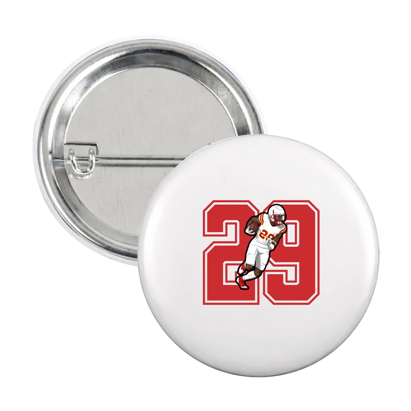 Game Day Button — Number in White