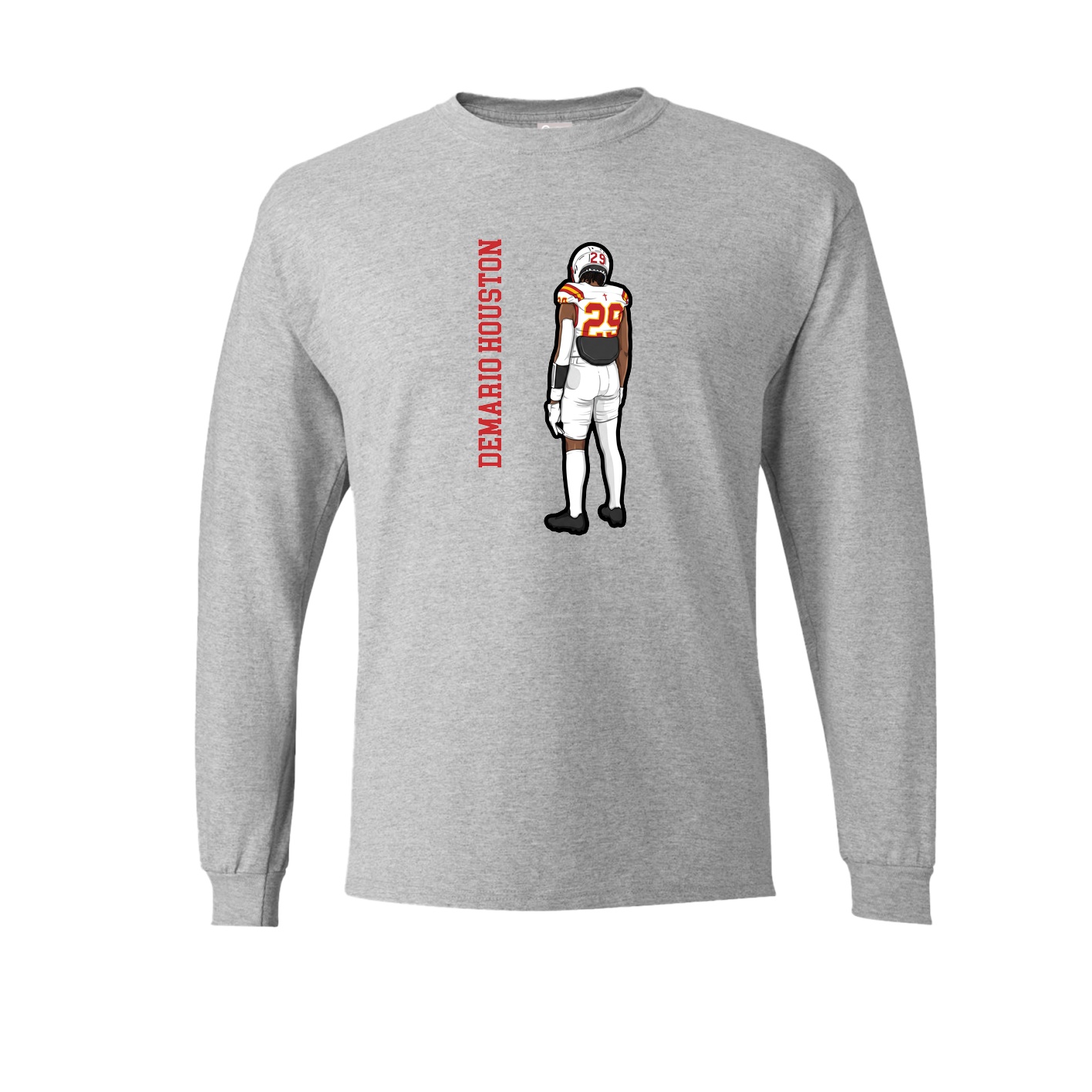 Long Sleeve Tee — Name Vertical in Grey