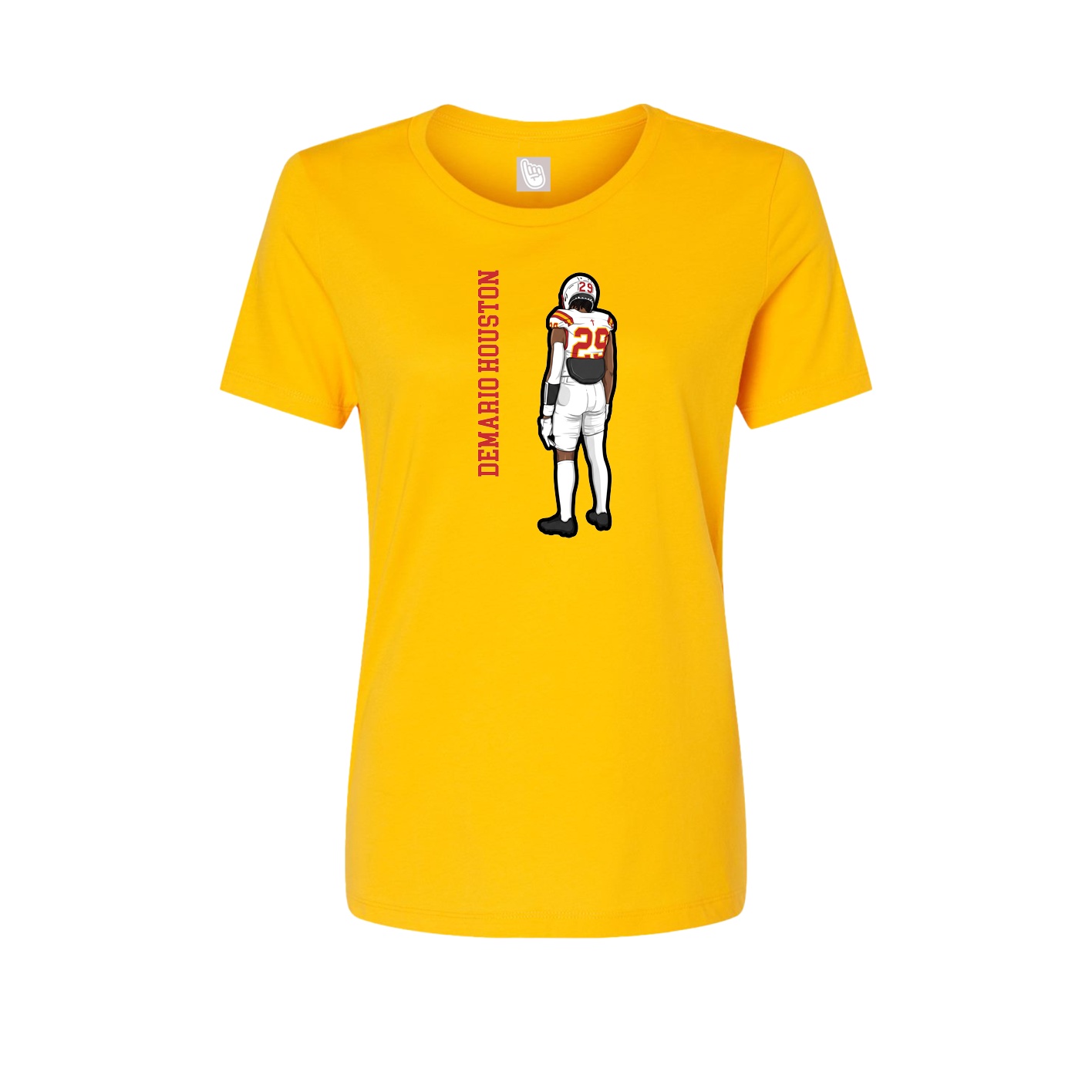 Womens Tee — Name Vertical in Gold