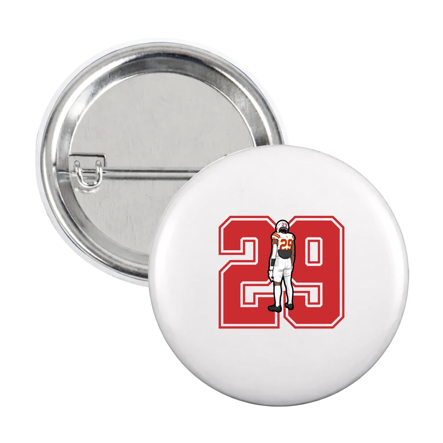 Game Day Button — Number in White