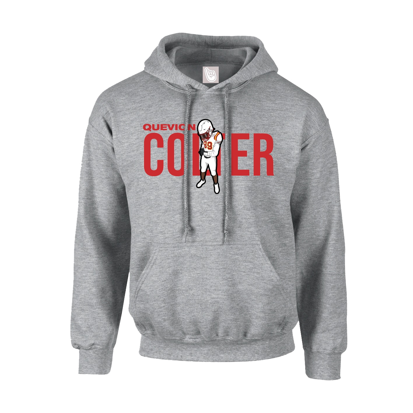 Youth Hoodie — Player Name in Grey