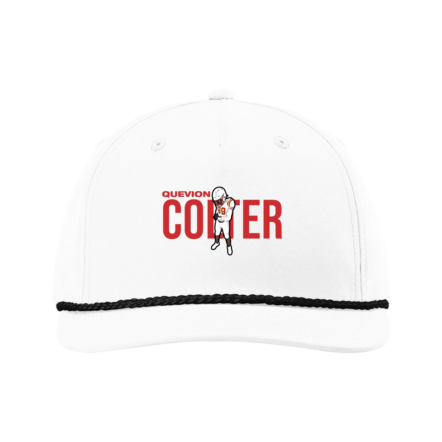 Five-Panel Classic Rope Cap — Player Name in White