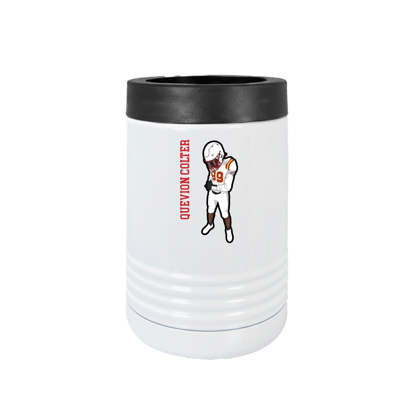 Beverage Holder — Name Vertical in White