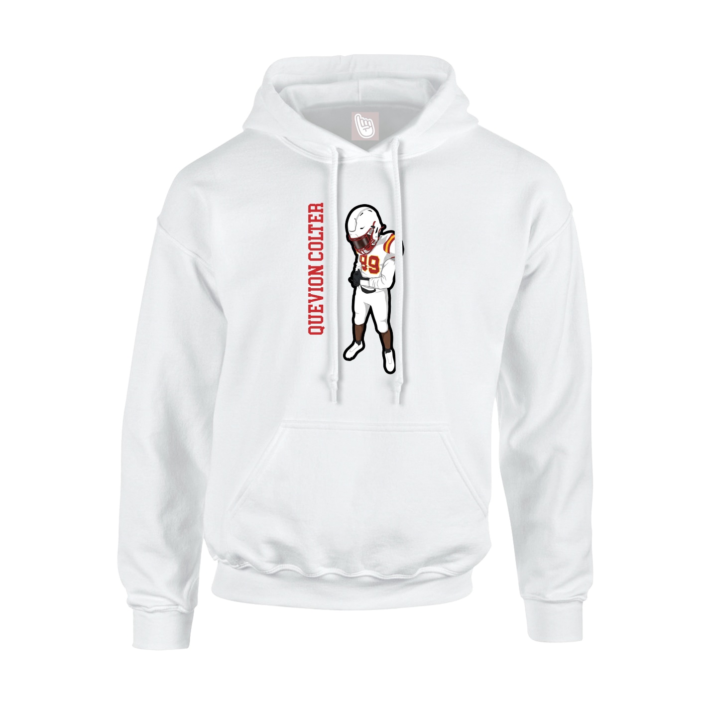 Hoodie — Name Vertical in White