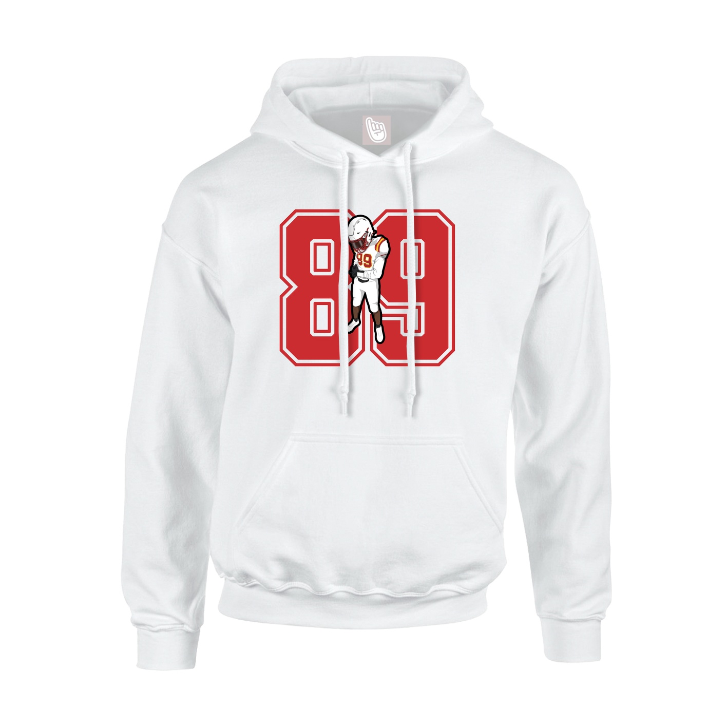 Hoodie — Number in White