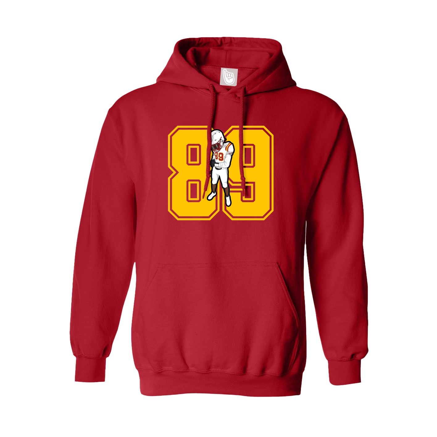Youth Hoodie — Number in Red