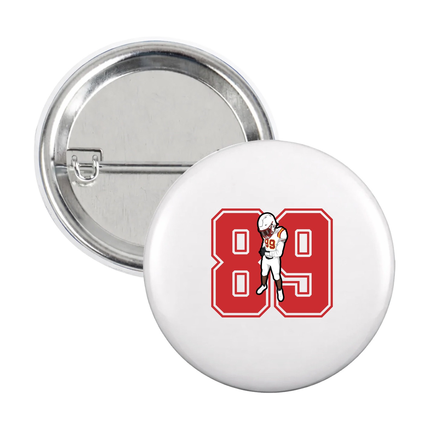 Game Day Button — Number in White