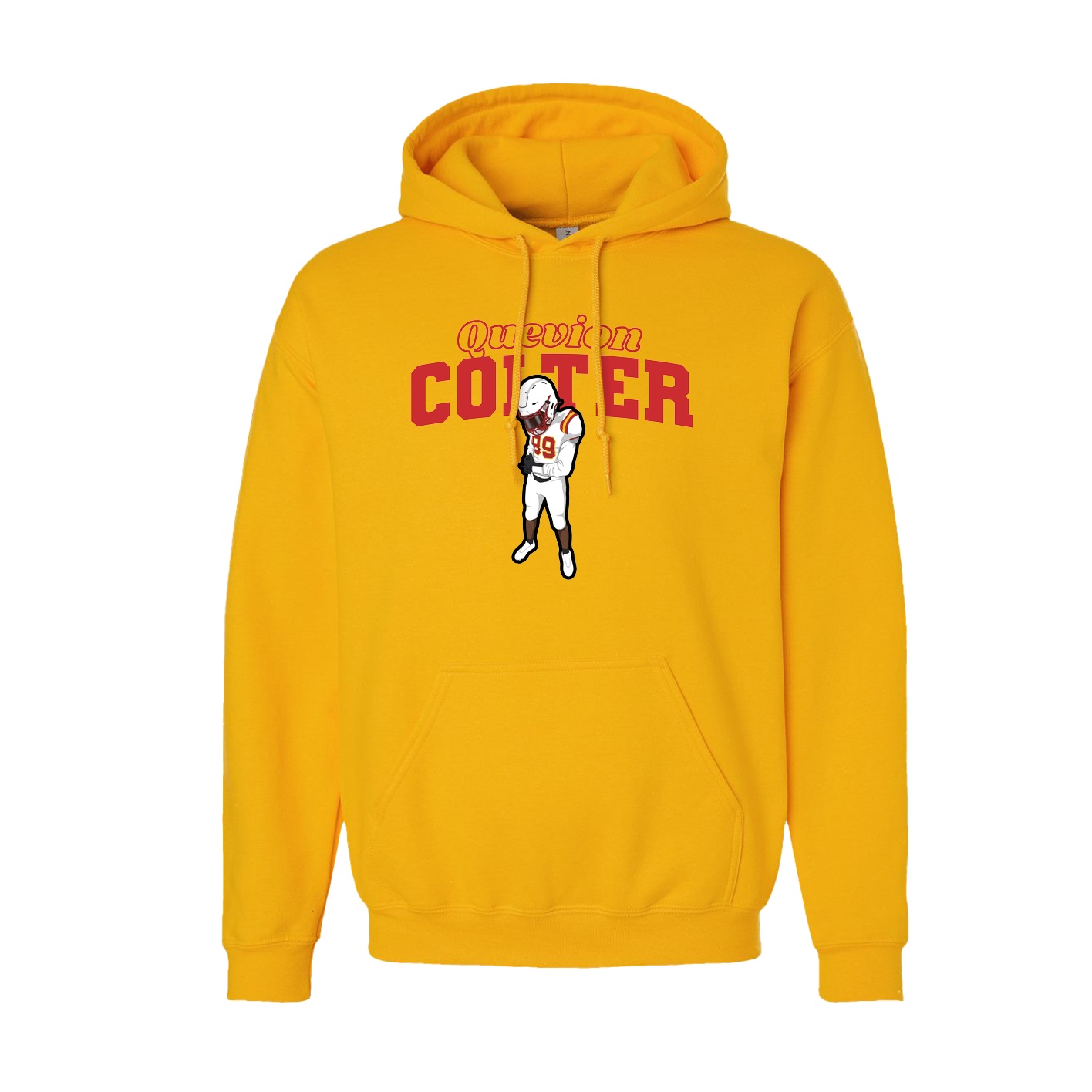 Youth Hoodie — Name Arch in Gold