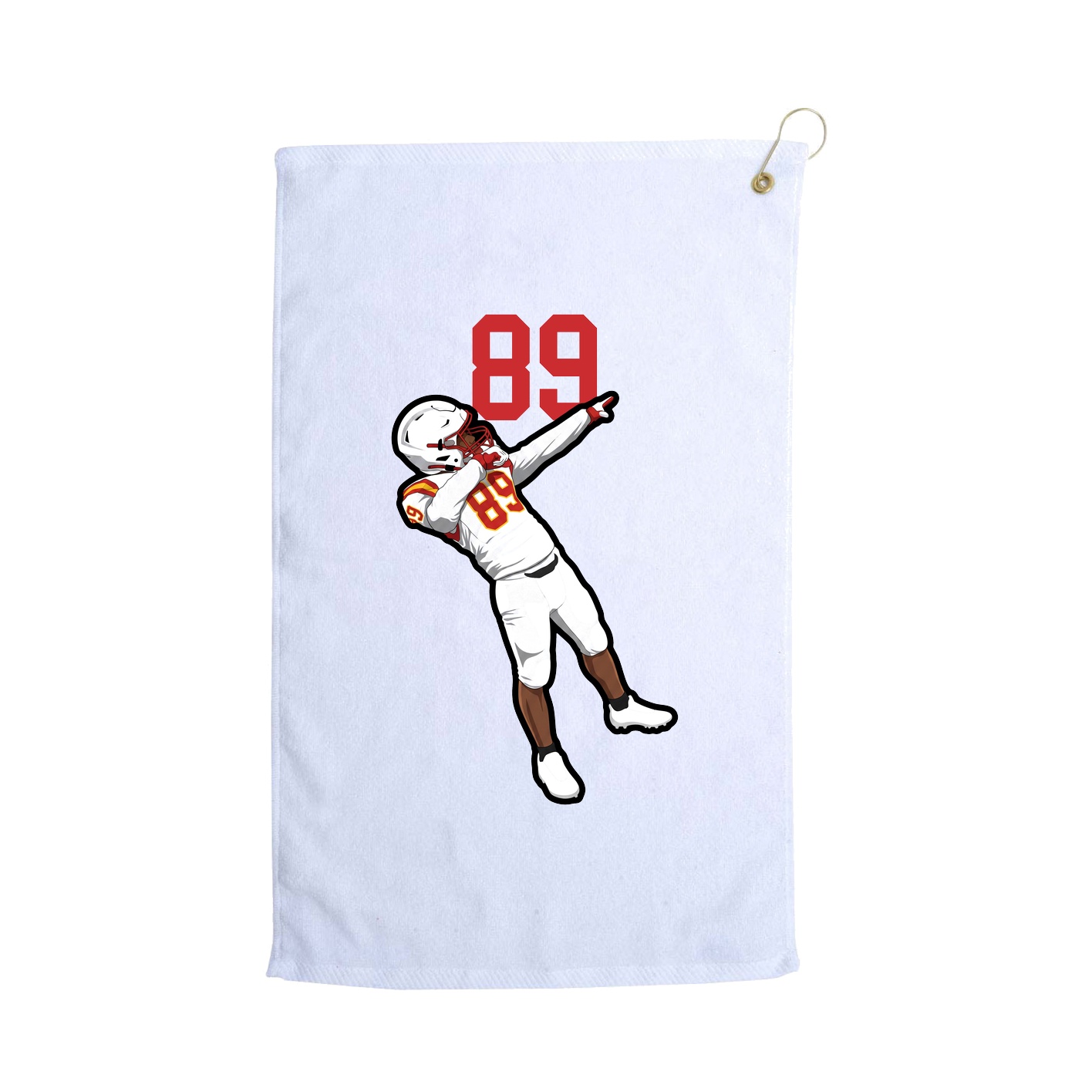 Golf Towel — Number Top in White