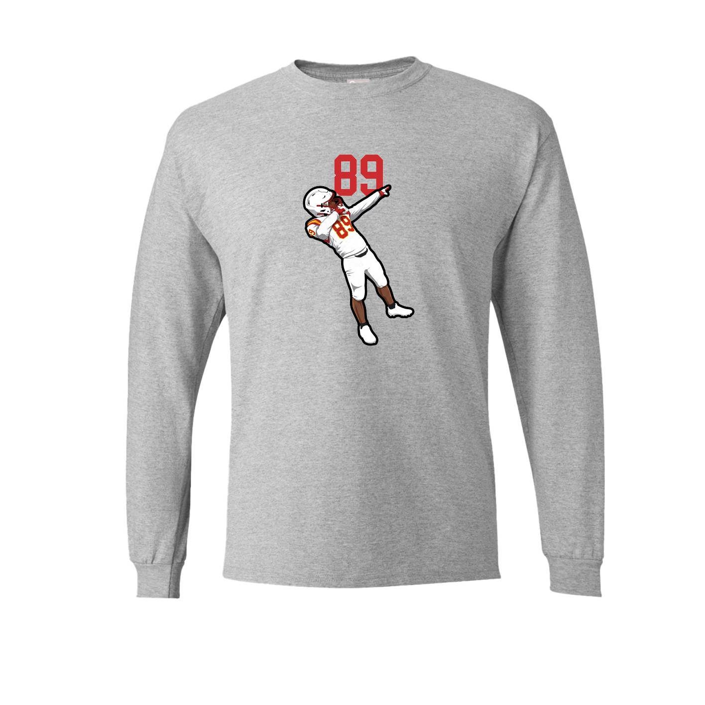 Long Sleeve Tee — Number Top in Grey