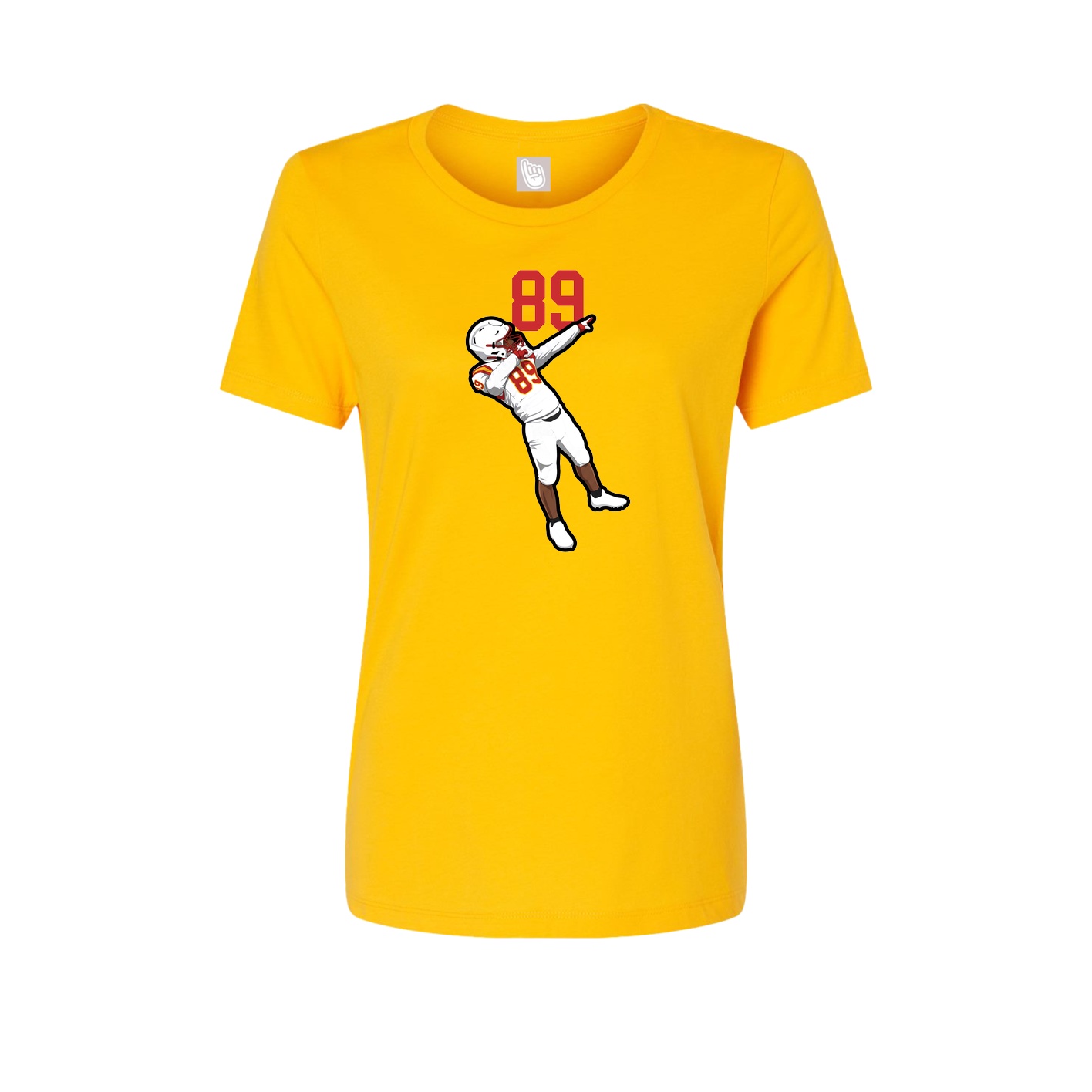 Womens Tee — Number Top in Gold