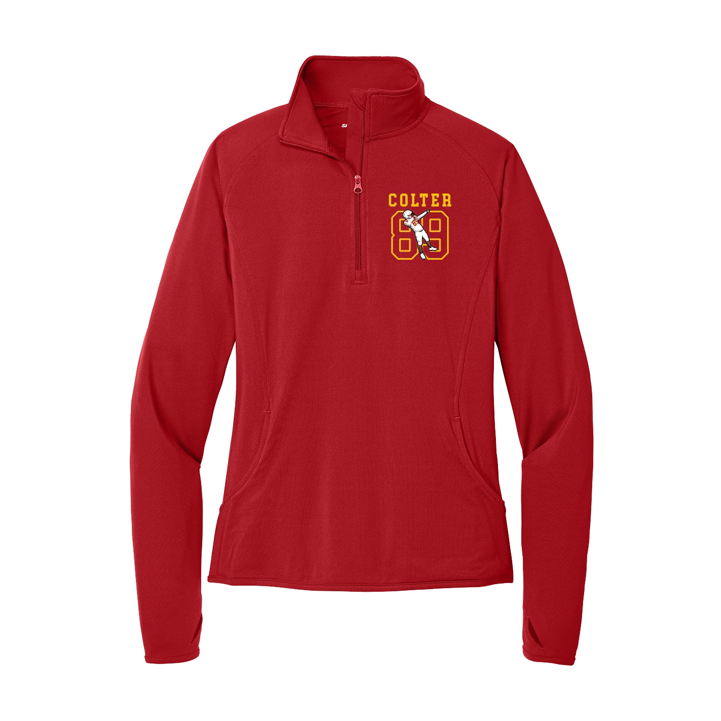 Women's Q-Zip Pullover — Shirsey in Red