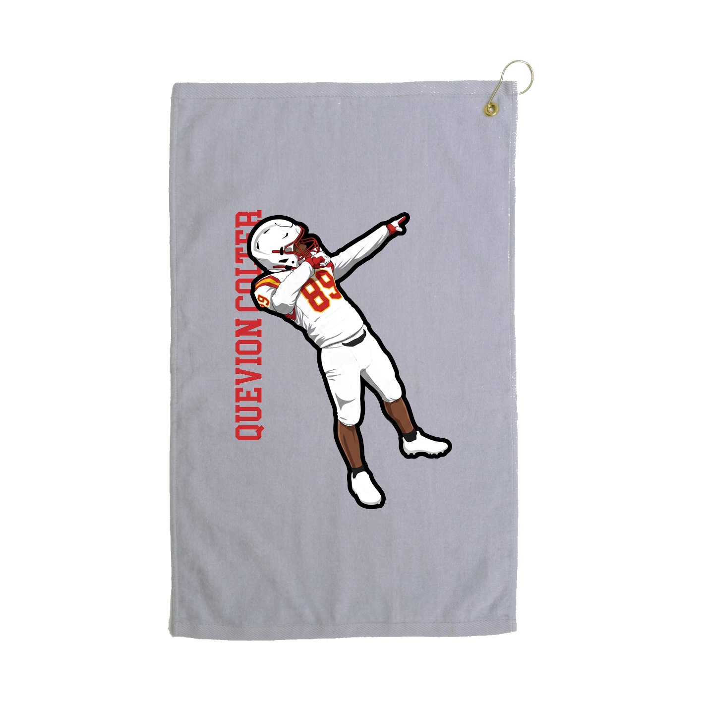 Golf Towel — Name Vertical in Grey